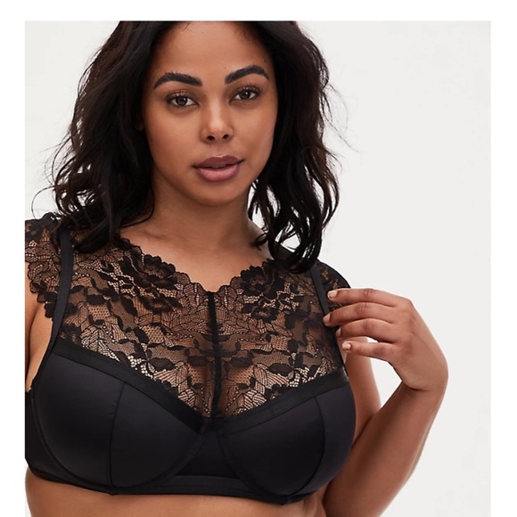torrid Other - Torrid Black Satin Lace Longline Bralette